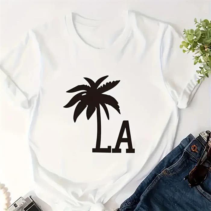 Cross-border spot European and American Amazon new printed T-shirt round neck loose large size short-sleeved casual women's T-shirt top