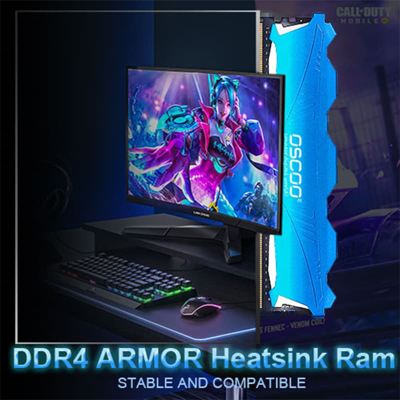 OSCOO DDR4 Desktop Computer Memory RAM DDR4 Heatsink Module