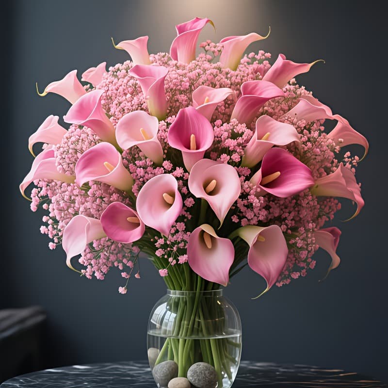 Mix-and-Match Calla Lilies, Tulips, and Baby's Breath Artificial Flower Bouquets for Cross-Border Fake Flowers and European Home Ornaments