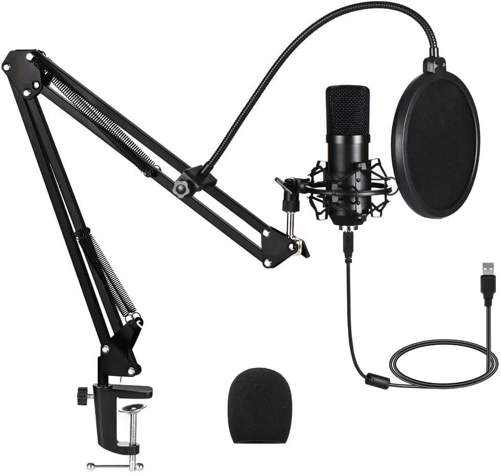 High Sampling Rate USB Microphone BM700 Condenser Mic Kit for PC Gaming Recording 192KHz/24Bit