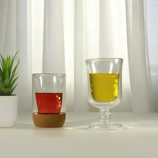 Double-Layer Insulated Glass Cup, Borosilicate Glass Beverage Cup, Water Cup, Juice Cup, Simple Ins Style American Coffee Cup