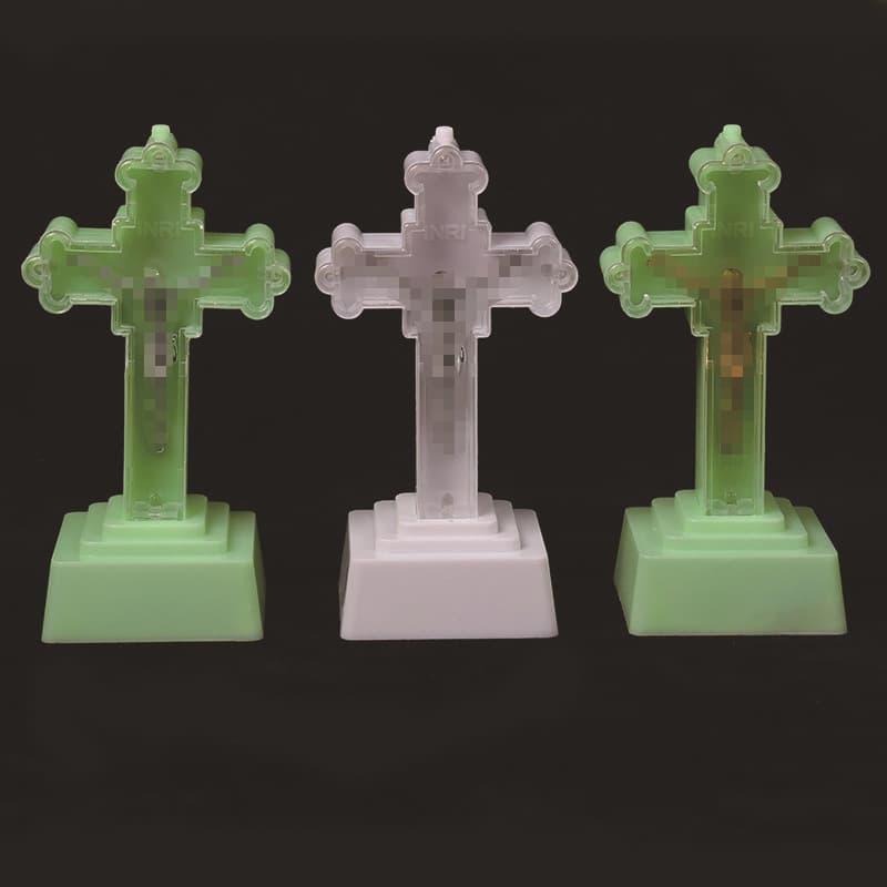 European-style Cross Icon Gold Red Blue White LED Night Light Holy Body Lamp Home Decoration Gift