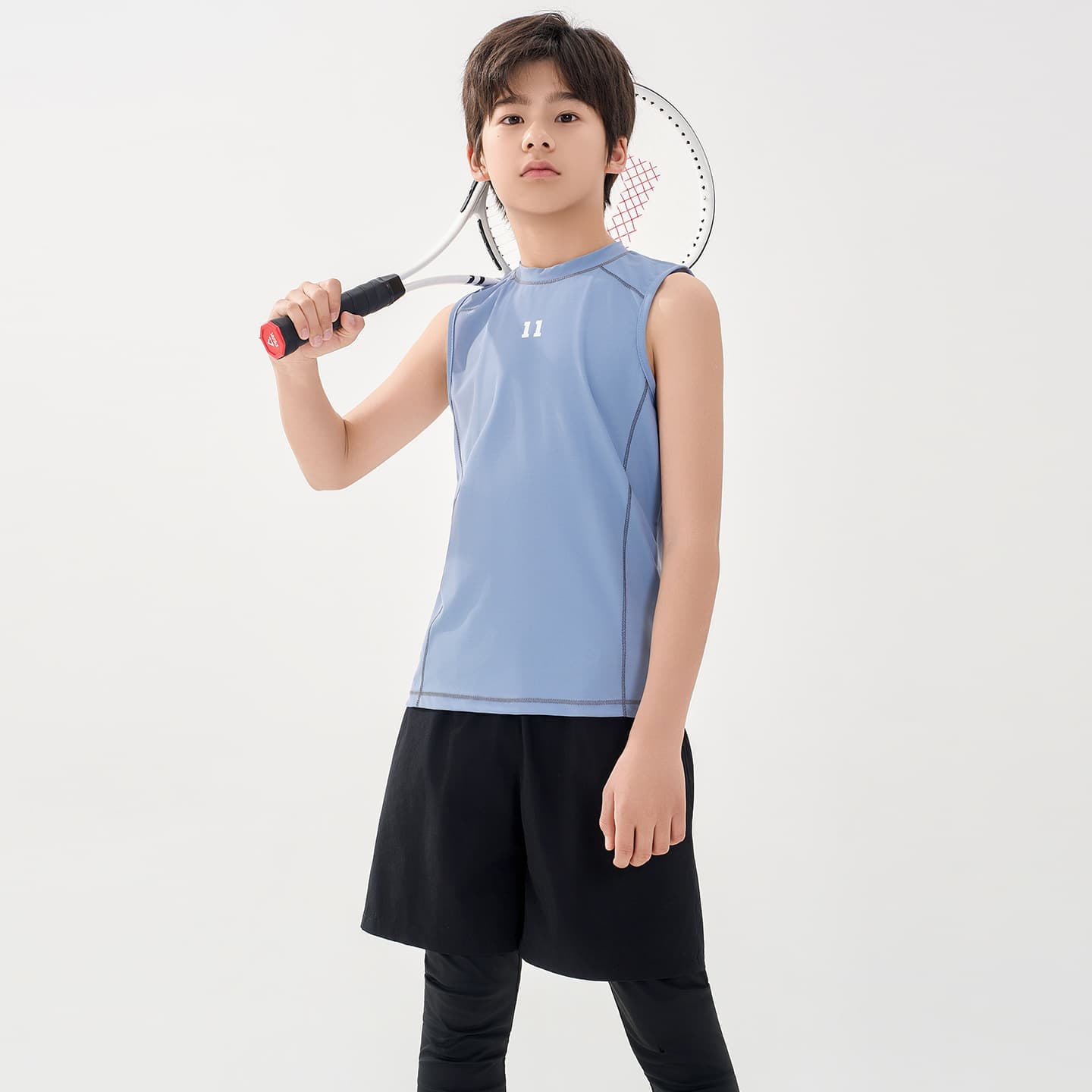 Children's quick-drying clothes, boys' vests, ice silk broad shoulder sleeveless summer girls' medium and large children's sports tops summer single piece