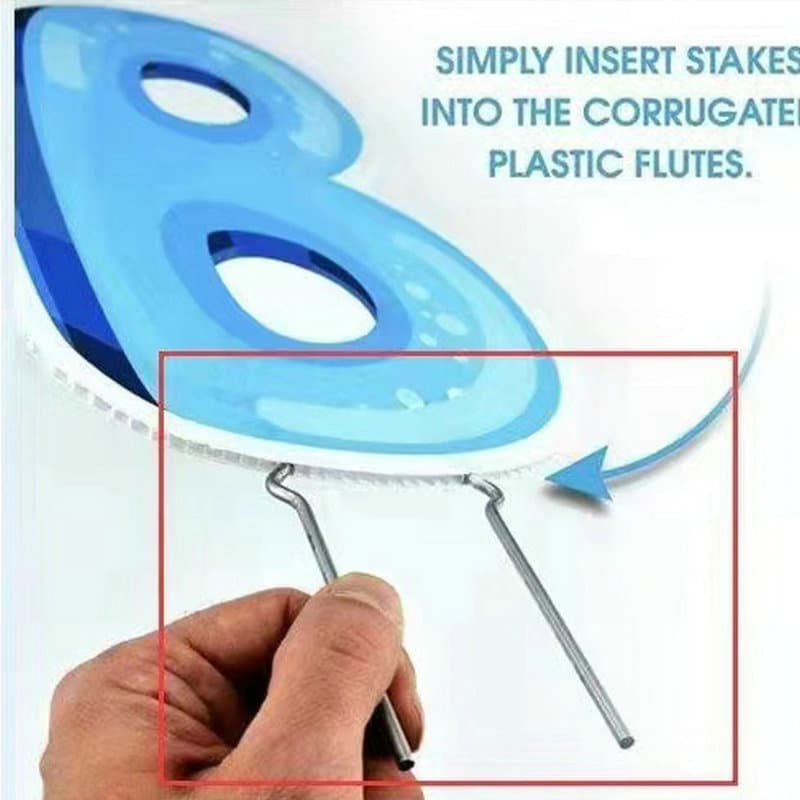 Manufacturer Recommended Hollow Board Metal Rod Single Wire Lawn Sign Bracket Hot-Dip Galvanized Handheld Advertising Stand Ground Insert