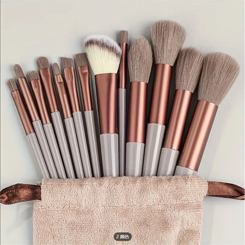 New 13-Piece Evergreen Makeup Brush Set Soft Bristle Powder Highlighter Blush Eyeshadow Brush Full Set Beauty Tools