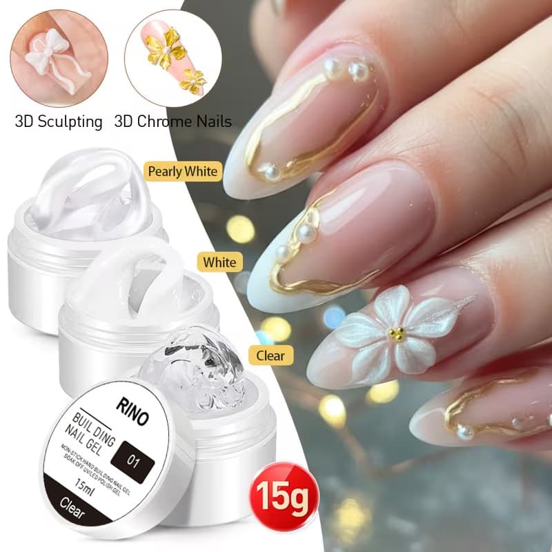 New Solid Non-Sticky Extension Gel for Nail Salons, Nail Tip Builder Gel, Cross-Border Wholesale 15ML