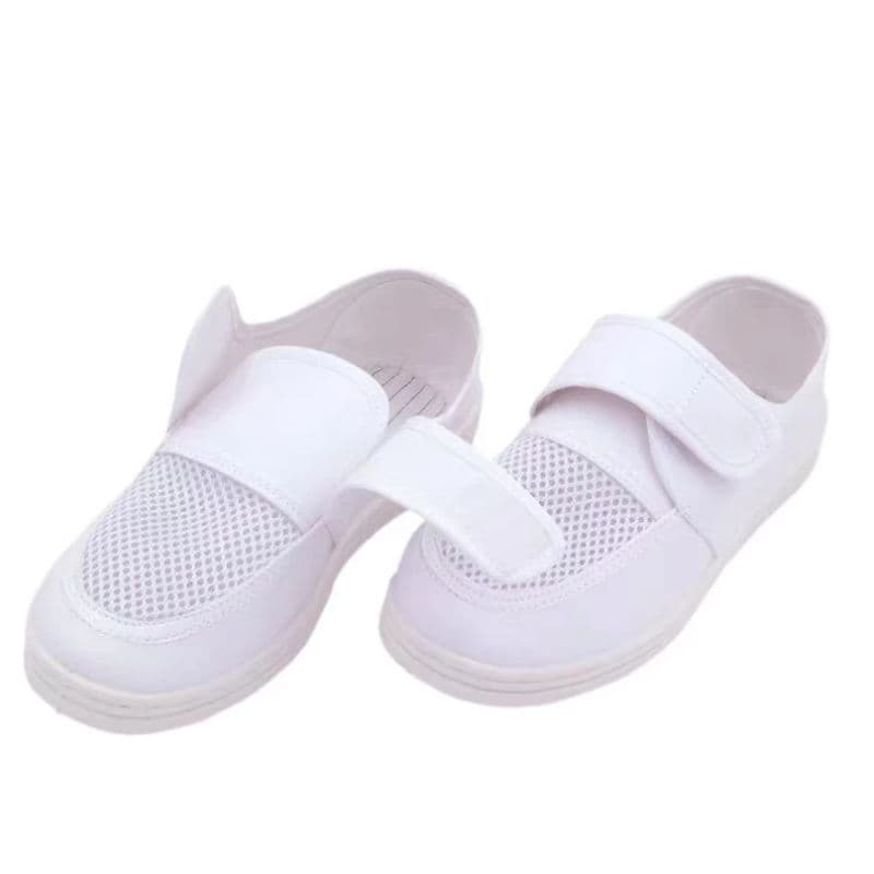 Anti-static shoes SPU soft sole PVC slip-resistant cleanroom electronic food factory Velcro mesh dust-free shoes