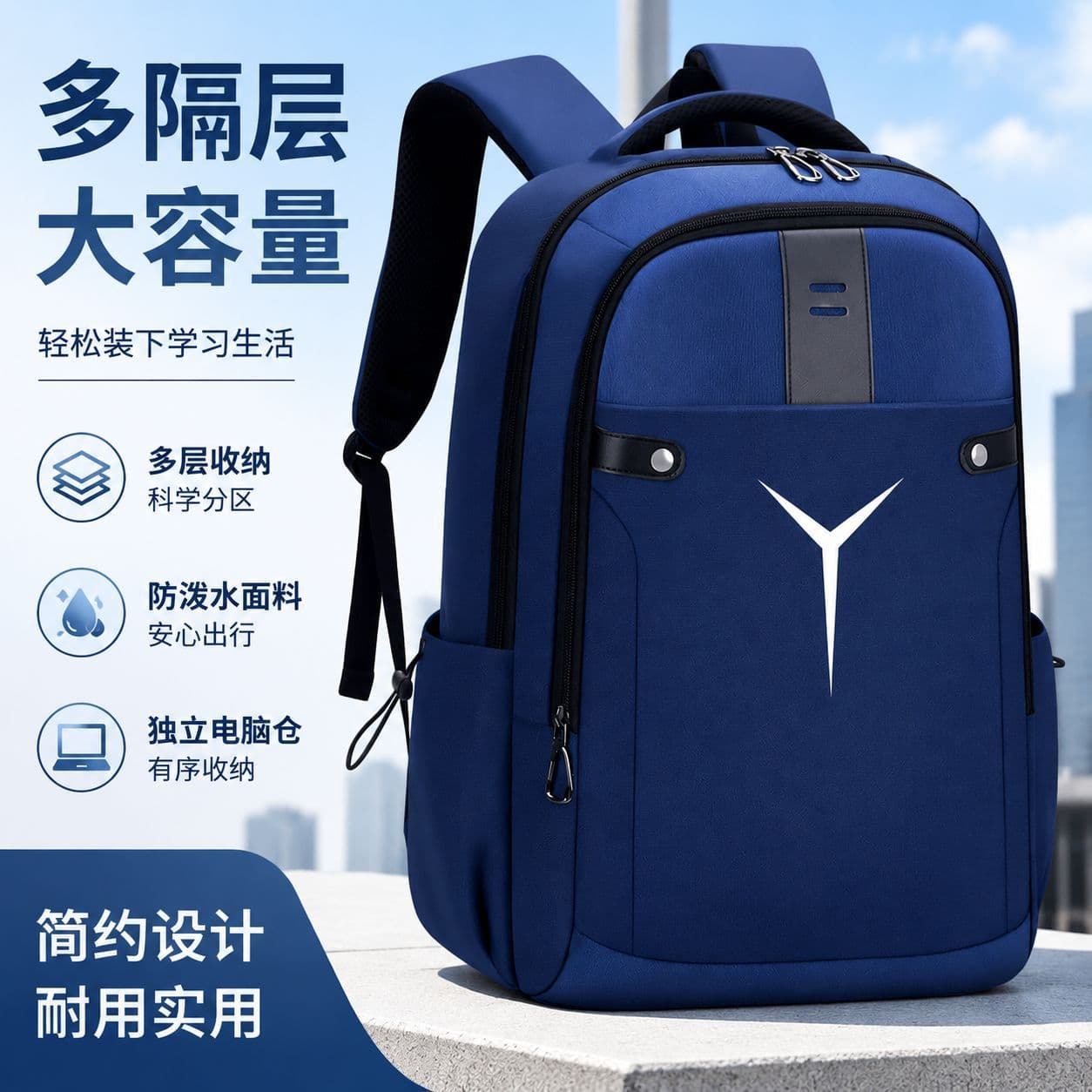 2026 New Style Men's Large-Capacity Business Travel Backpack, Water-Resistant Multi-Functional Commuter Laptop Backpack