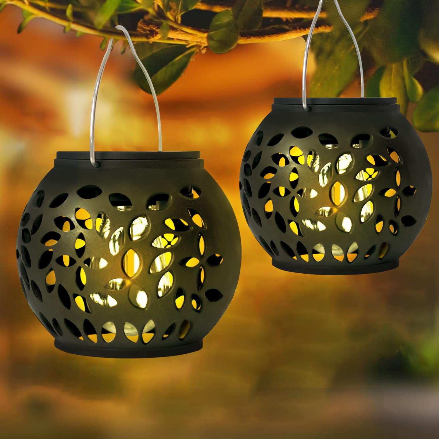 New solar tungsten chandelier balcony layout simulated flame hanging light outdoor garden courtyard landscape decorative light