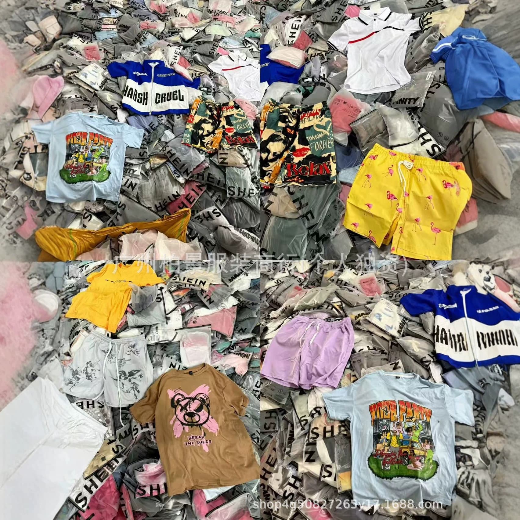 SHEIN Brand Men's T-Shirt Summer Casual Undershirt Fashion Short Sleeve Foreign Trade E-commerce Street Vendor Export