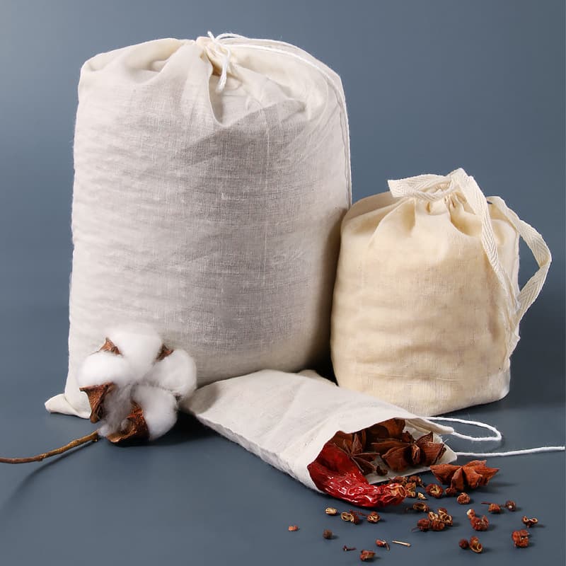 Various sizes of thickened cotton and gauze bags for filtering, stewing, and herbal decoction