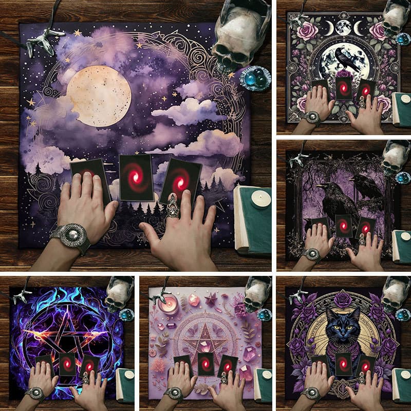 Tarot Tablecloth Moon Phase Geometry Tarot Card Board Game Cloth Velvet Tablecloth