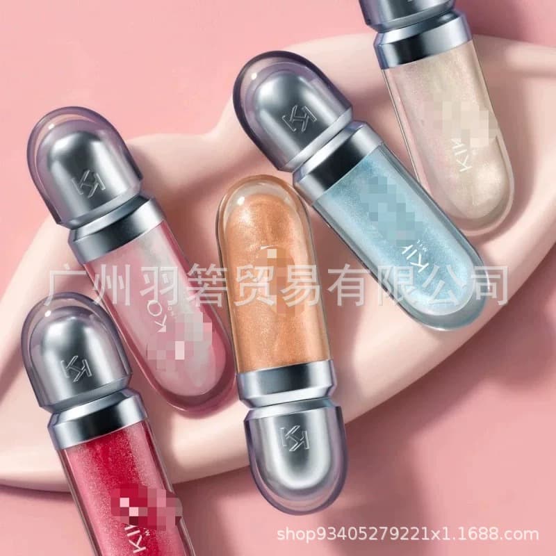 KIO single head 3D lip gloss 17 lip gloss double head 103 mirror pearlescent lipstick summer milk tea color foreign trade model