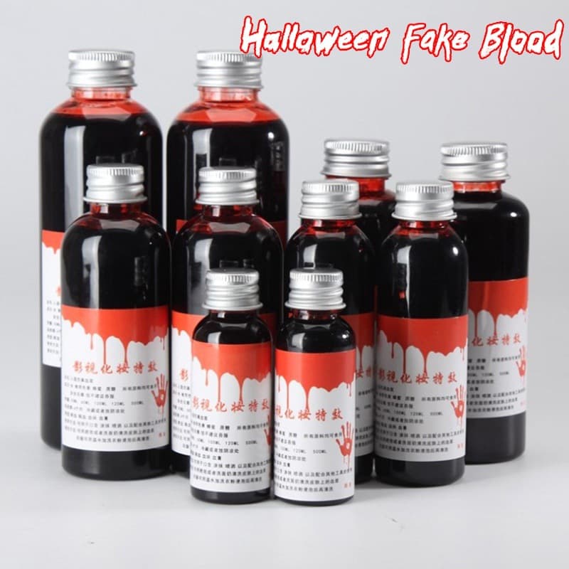 Fake Blood Plasma Halloween Blood Bag Prop Blood Paste Vampire Capsule Fake Scab Scar Capsule Vomiting Blood Prop Fake Teeth