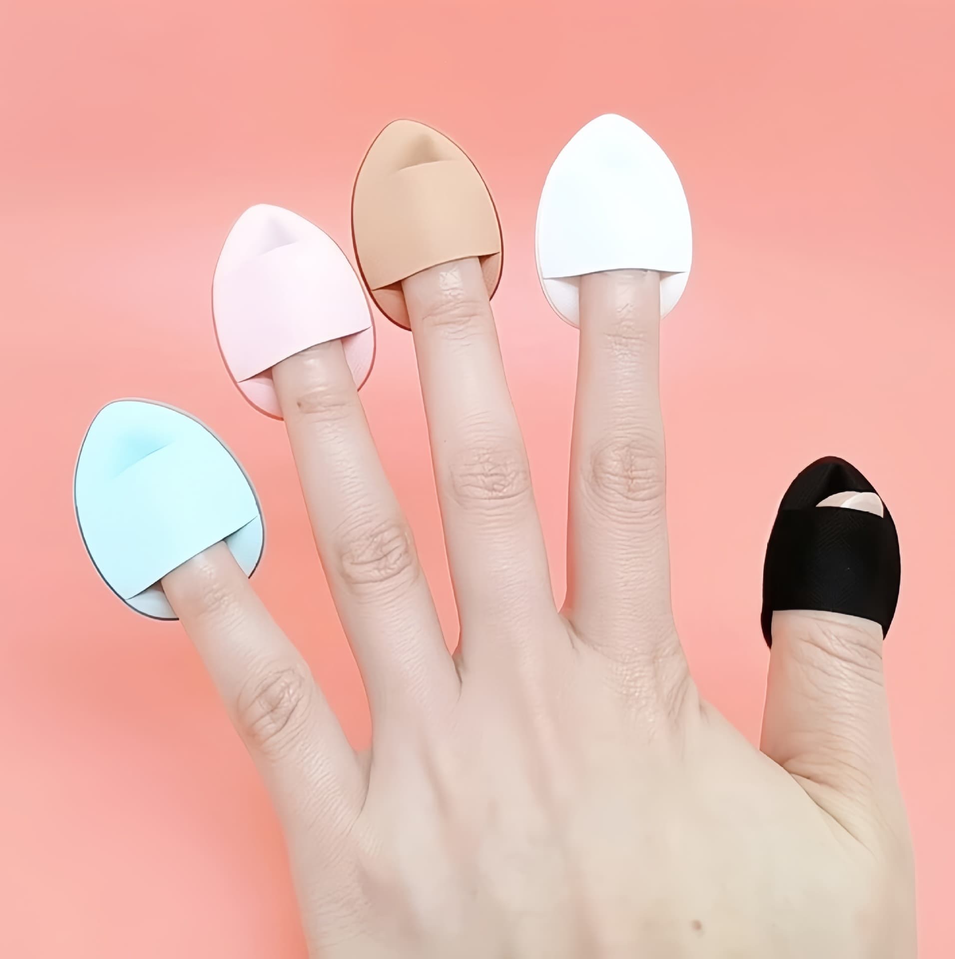 Factory Direct Mini Thumb Powder Puff Cushion Sponge Finger Wet/Dry Dual-Use Teardrop Cushion Puff