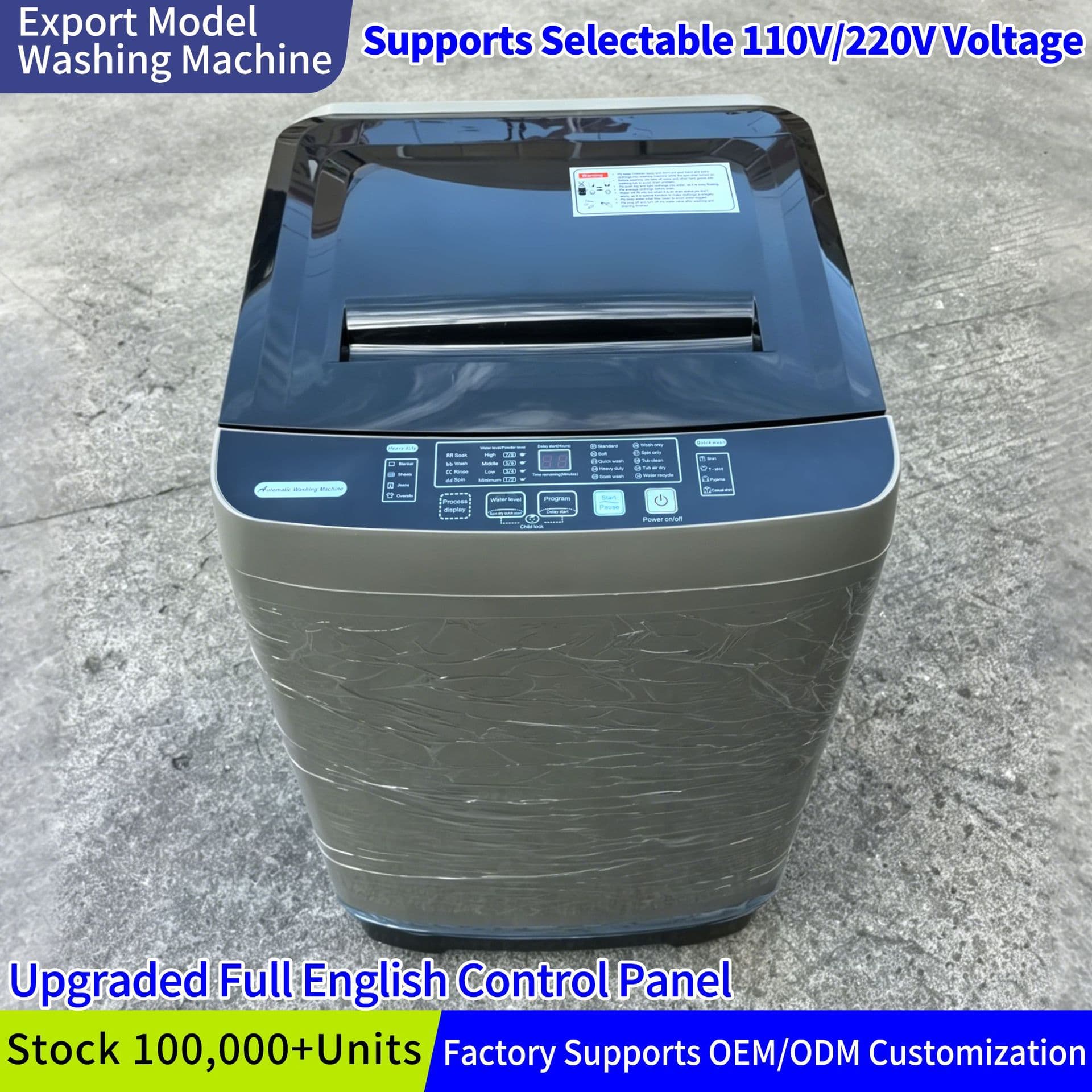 【Carefully Selected】Cross-border English Version Fully Automatic Washing Machine 10KG 12KG