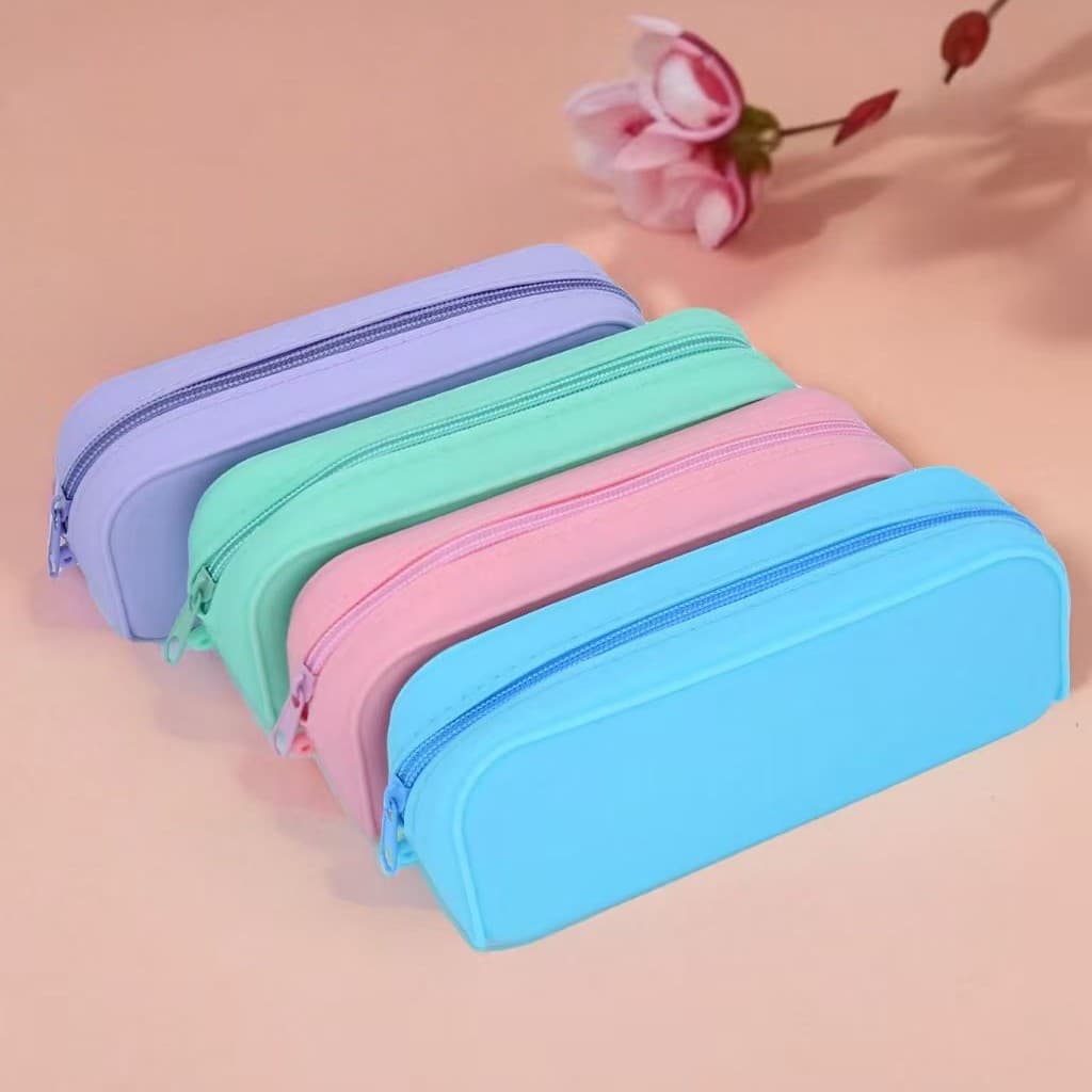 New Macaron Pencil Case for High School Students, Simple Stationery, Portable Color-Blocking Large-Capacity Pencil Case, Stationery Bag
