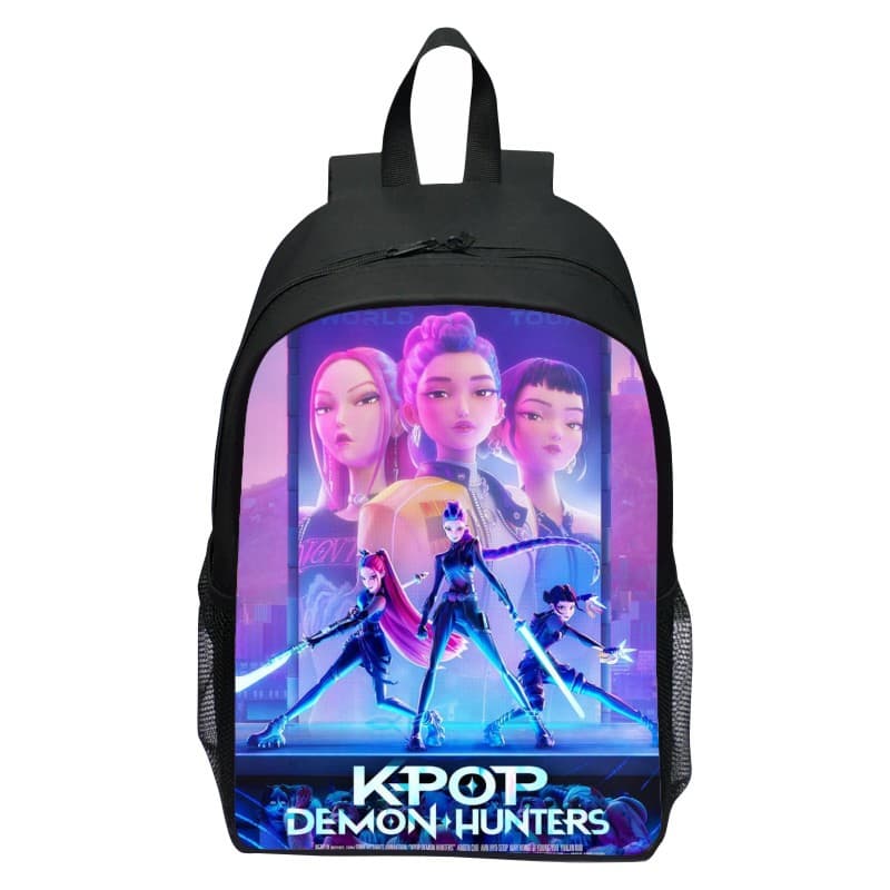 New Printed Huntrix Kpop School Bag for Girls, Cartoon Lightweight Backpack for Elementary School Students, Unisex