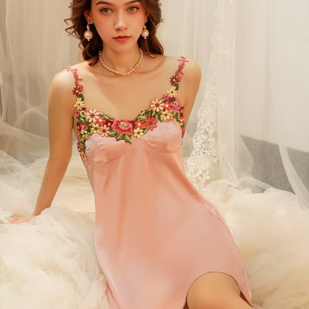 Fashion New Embroidered Floral Strap Dress for Women Summer New Hot Bodycon Waist Sexy Slip Dress