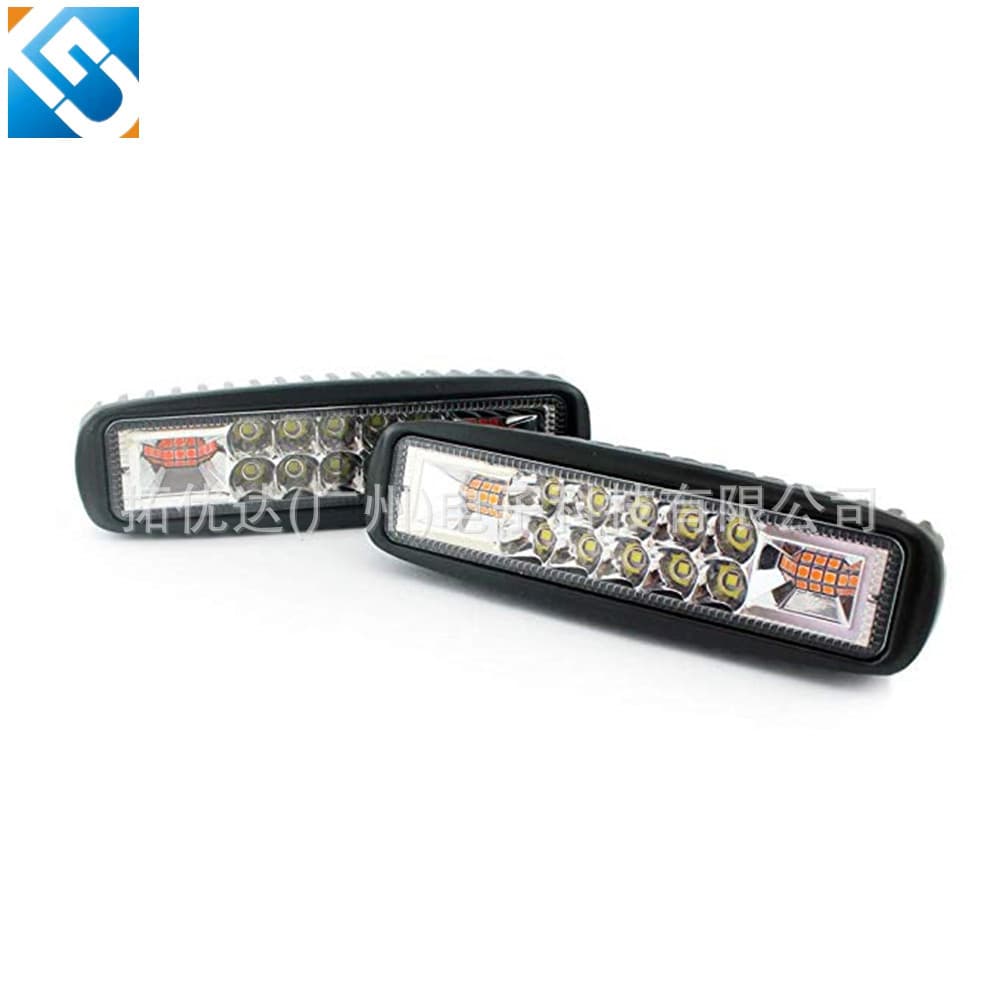 Car LED Work Lamp One-Line Vehicle Lamp 48W Dual-Color Side Flash Warning Off-Road Spotlight Motorcycle