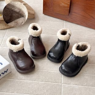 Ins British Style Martin Boots 2026 Winter New Korean Style Girls Fashion Short Boots Thick Sole Warm Fleece Cotton Boots