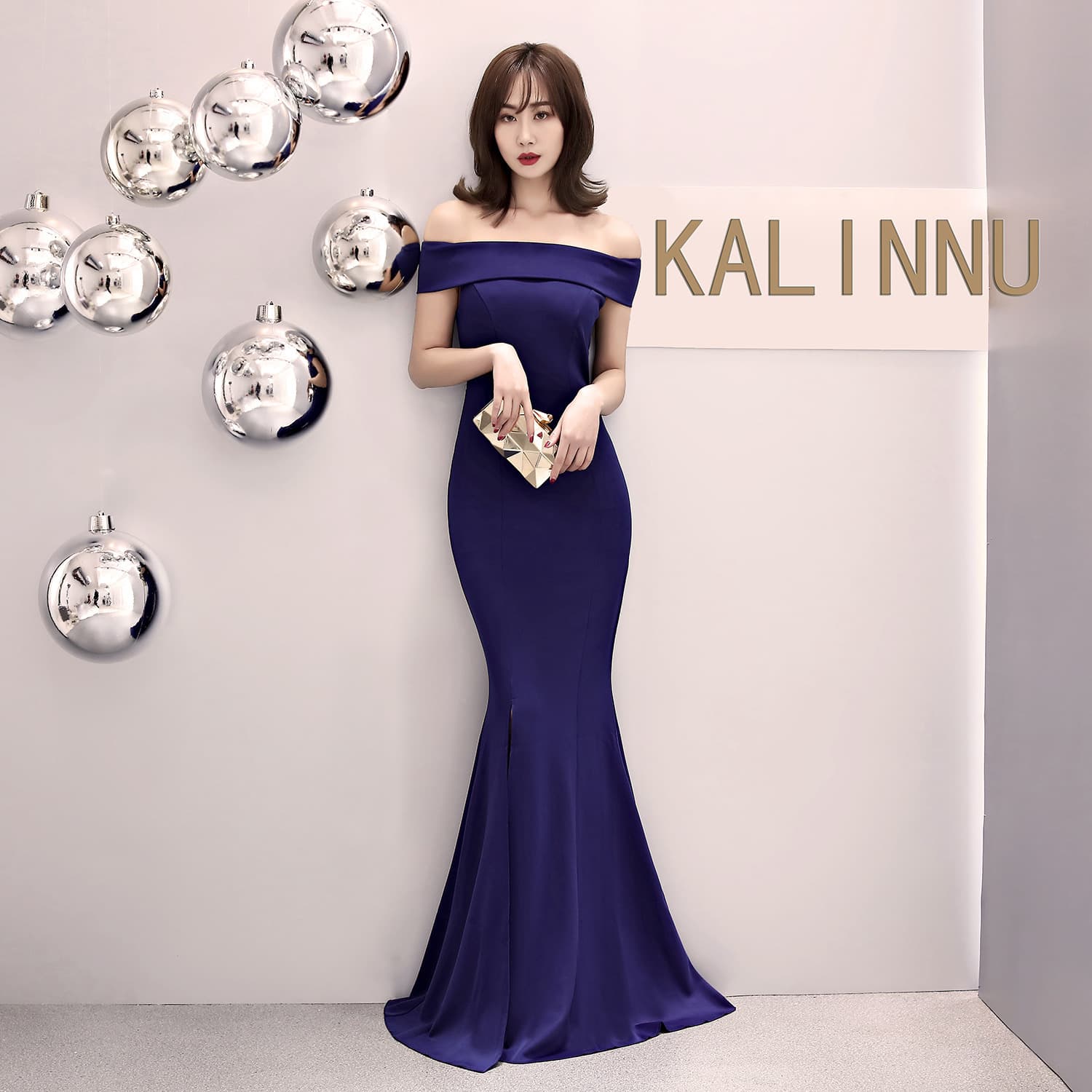 0716 Autumn Wedding Dress for Bride Long Red Fishtail Elegant One-Shoulder Evening Gown