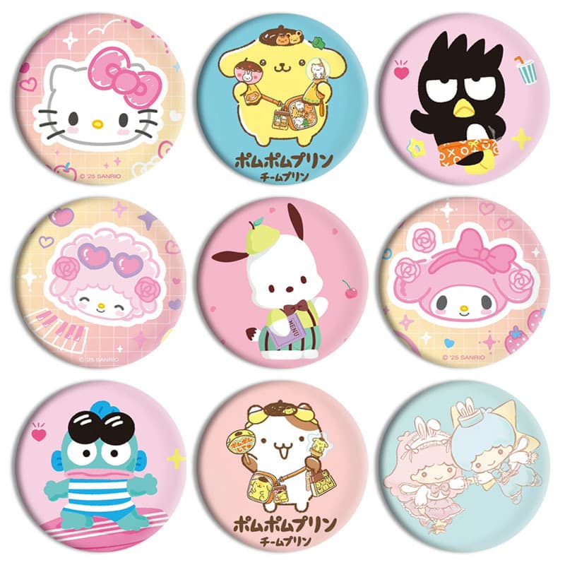Sanrio Hello Kitty Badge Anime Merch Melody Kuromi Cartoon Brooch