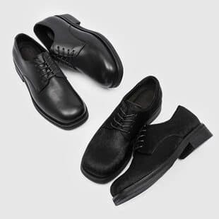 Horsehair Derby Old Money Style Square Toe Loafers Retro Commuter Business Formal Wear Versatile Casual Leather Shoes for Men