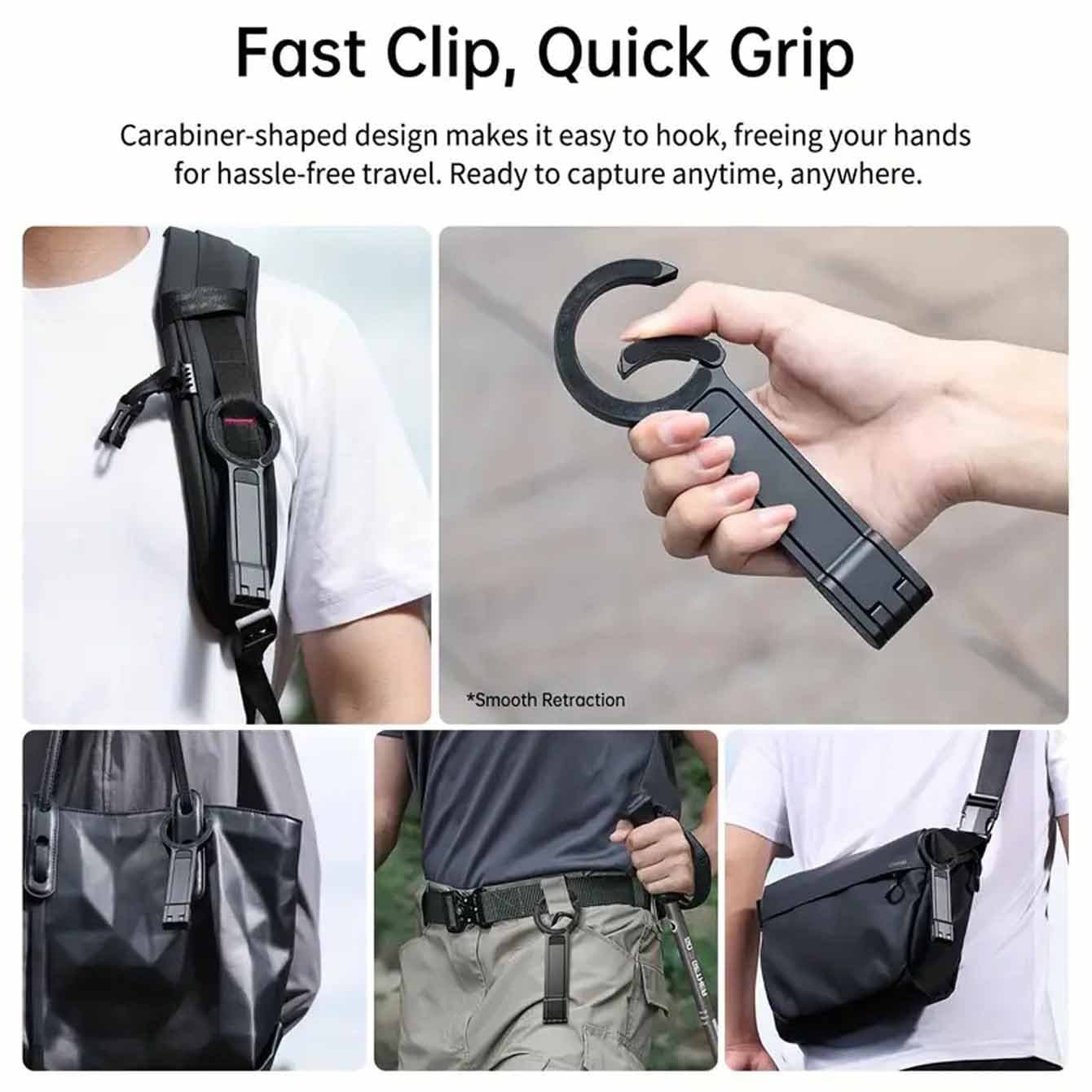 Cross-border Hot-selling Magnetic Phone Holder Carabiner Multifunctional Shooting Stand Portable Live Streaming Tripod Phone Holder