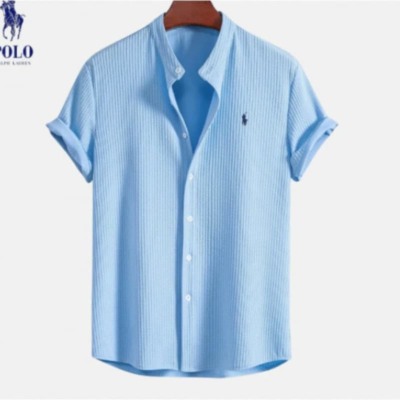 2024 Summer Retro Shirt Men's Cross-Border Creative New Denim 3D Printed Men's Fashion Casual Loose Shirt