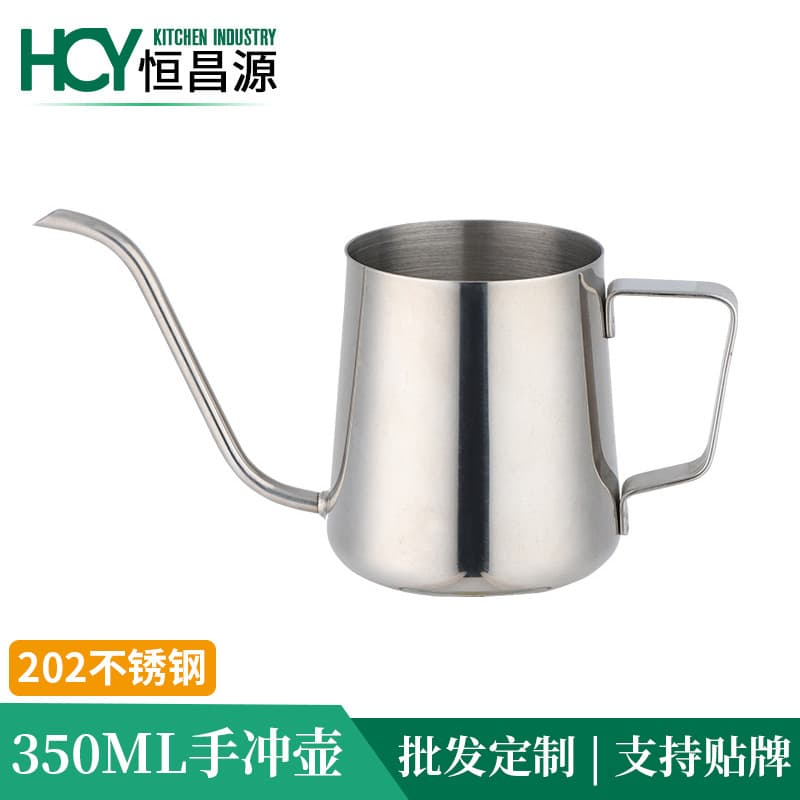 Manufacturer wholesale stainless steel pour-over pot, outdoor drip coffee maker, fine-spout home Japanese coffee pot.