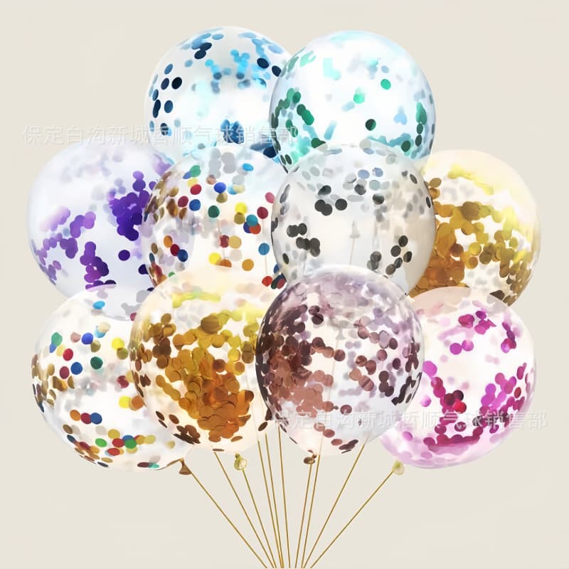 12-inch Glitter Balloons for Party Decoration, Colorful Glitter Confetti Balloons Suitable for Birthday Setup