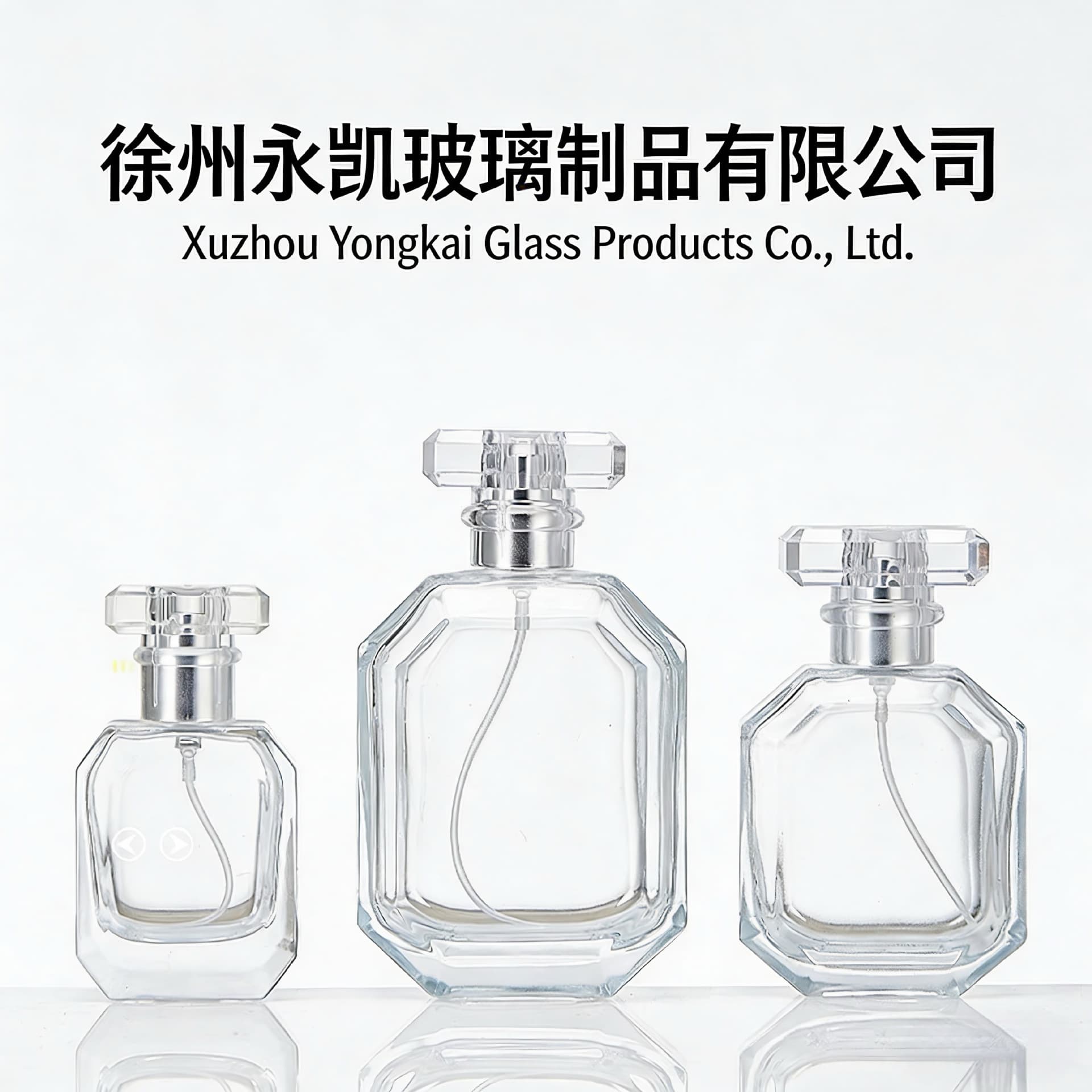 In Stock Wholesale Snap-On 30ml 50ml 100ml Transparent Octagonal Glass Perfume Bottle Portable Refillable Bottle T Cap