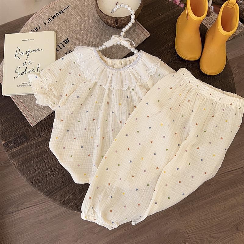 Girls pajamas summer thin summer baby girl summer clothes air-conditioned clothes girls home clothes suits spring and autumn children