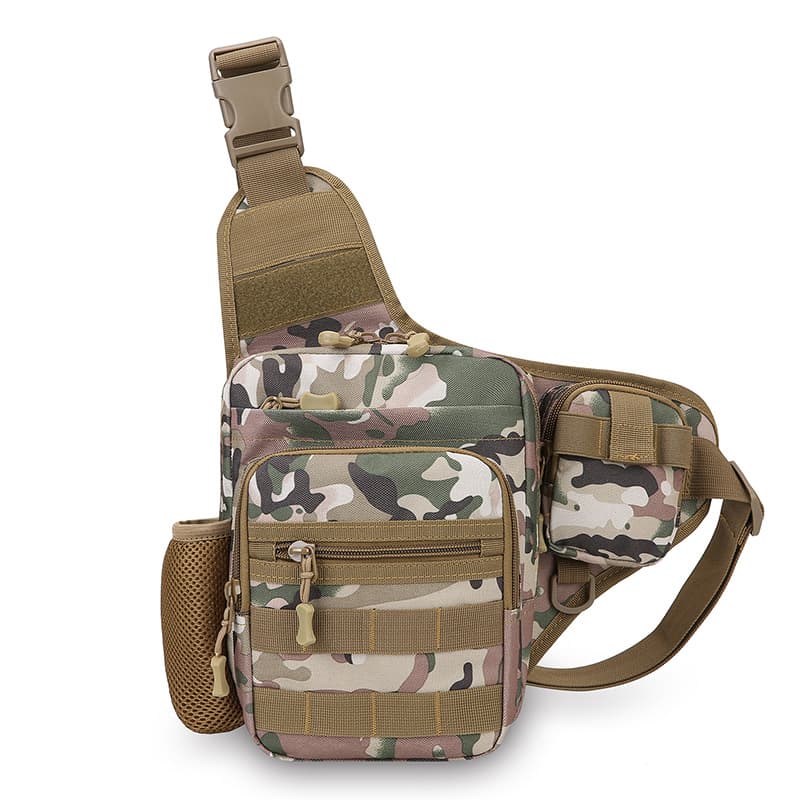 Oxford Cloth Men's Chest Bag, Multi-Compartment Sports Cycling Crossbody Bag, Large Capacity Outdoor Trekking Tactical Storage Bag