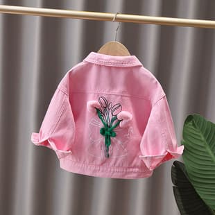 Children Girls Coat Spring Autumn 2026 New Stylish Kids Autumn Denim Jacket Fashion Autumn Girl Top