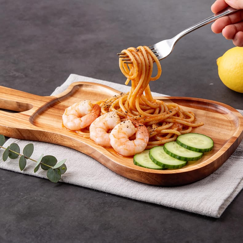 Acacia Wood Home Restaurant Serving Tray Creative Style Tray for Steak, Sushi, Dim Sum, Fruit, Cake, Dessert Food Tray