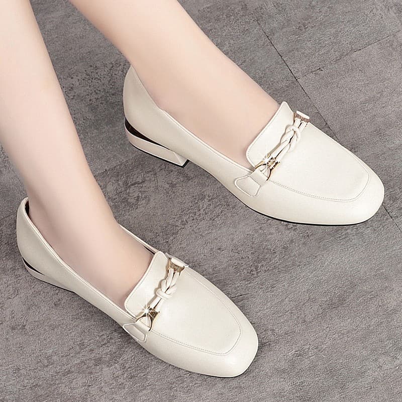 Elegant Women's Deep Mouth Single Shoes Casual Low Heel Breathable Shoes For Work Commute