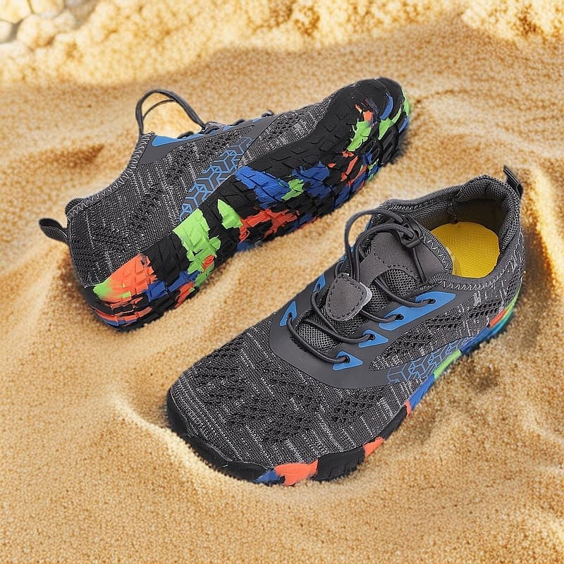 Cross-Border Summer Kids Beach Shoes Low-Top Flyknit Swim Shoes Fitness Running Shoes Water Wading Hiking Shoes Factory Wholesale