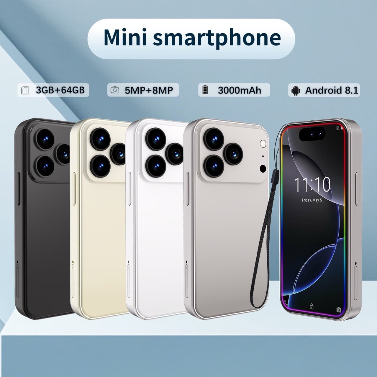 New Mini Cross-Border 17 ProMax 4-Inch Card Phone with In-Cell Screen Android 10 Export Phone