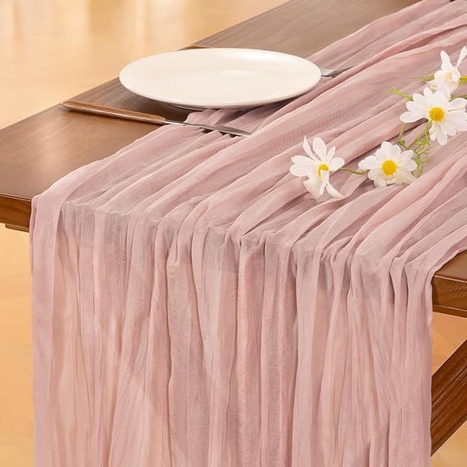 Bali crepe table runner light luxury high-end table runner wedding wedding party decorative pleated tablecloth exclusive cross-border supply