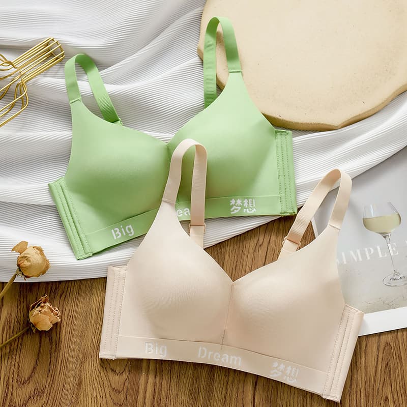 2025 new autumn underwear for women with big breasts, small and thin, seamless lift-up bra, non-magnetic, iron-free electronic factory bra
