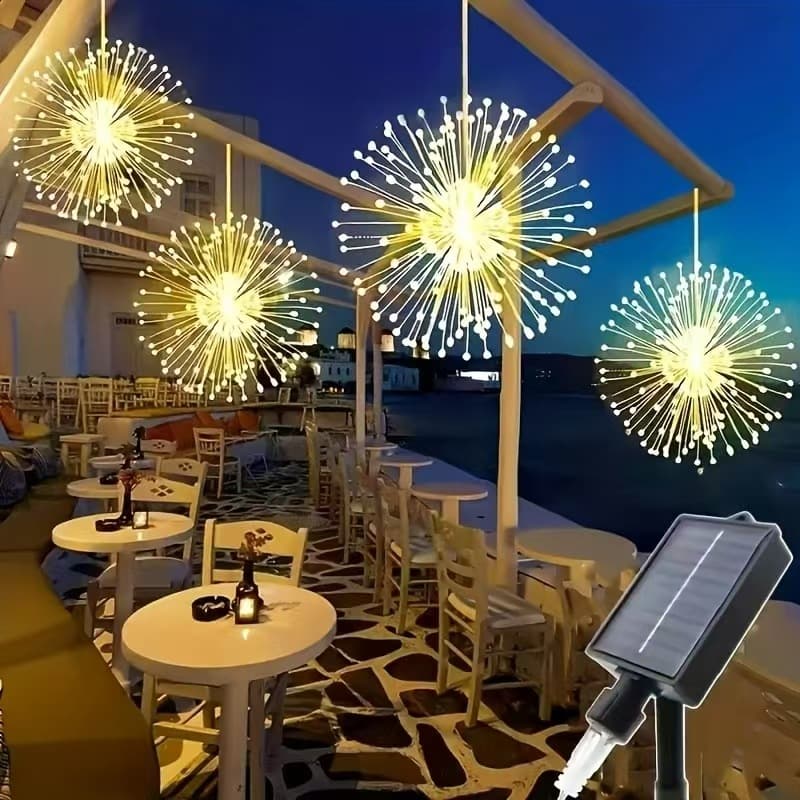 Solar Fireworks Starry Sky Copper Wire String Lights