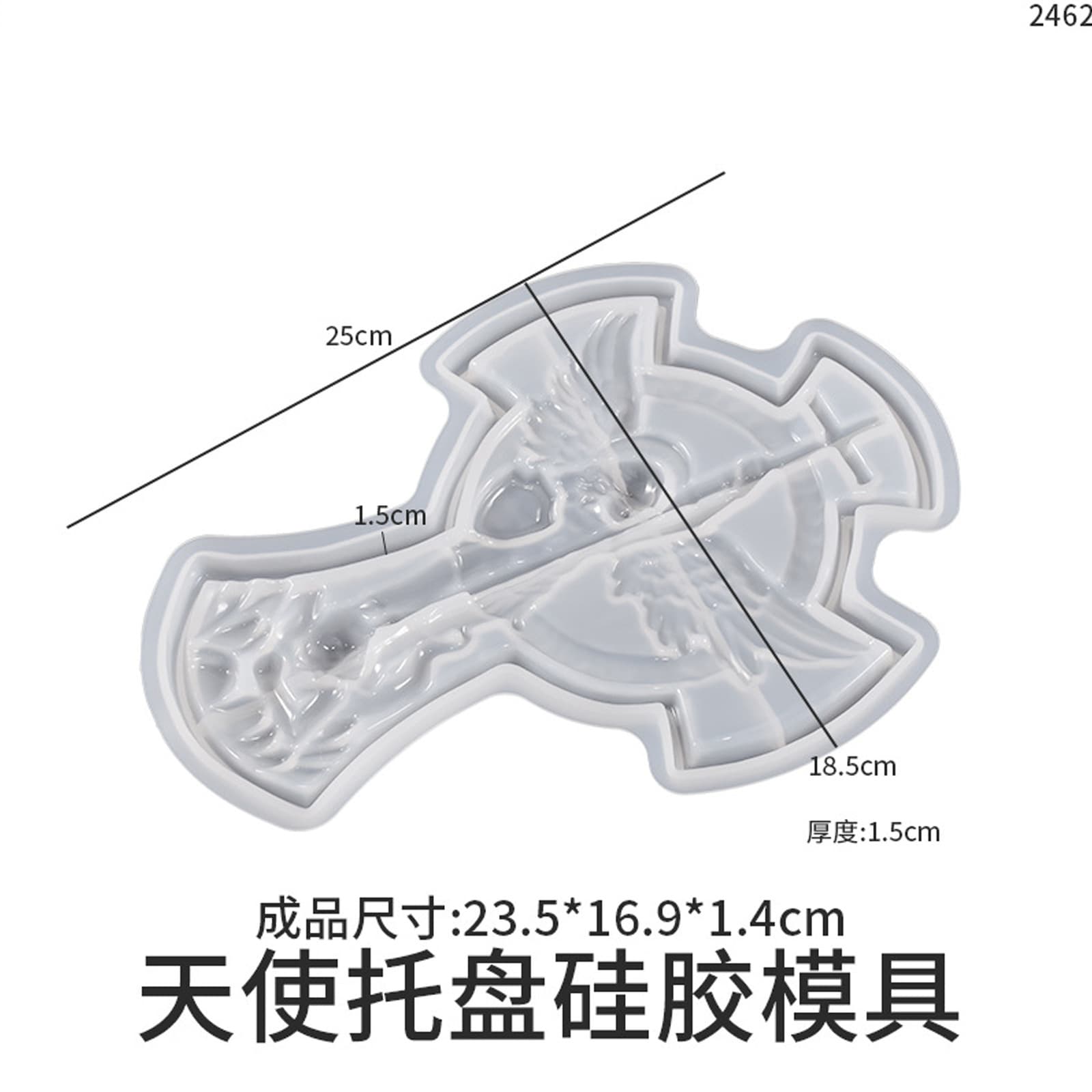 DIY Angel Microphone Statue Resin Plaster Epoxy Mold Angel Tray Cross Storage Dish Silicone Mold