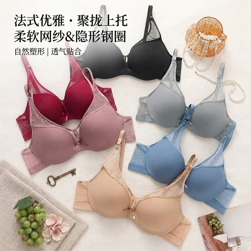 Cross-border European and American sexy tube top, small breast push-up bra, breast-retracting, adjustable top-up anti-sagging underwired bra