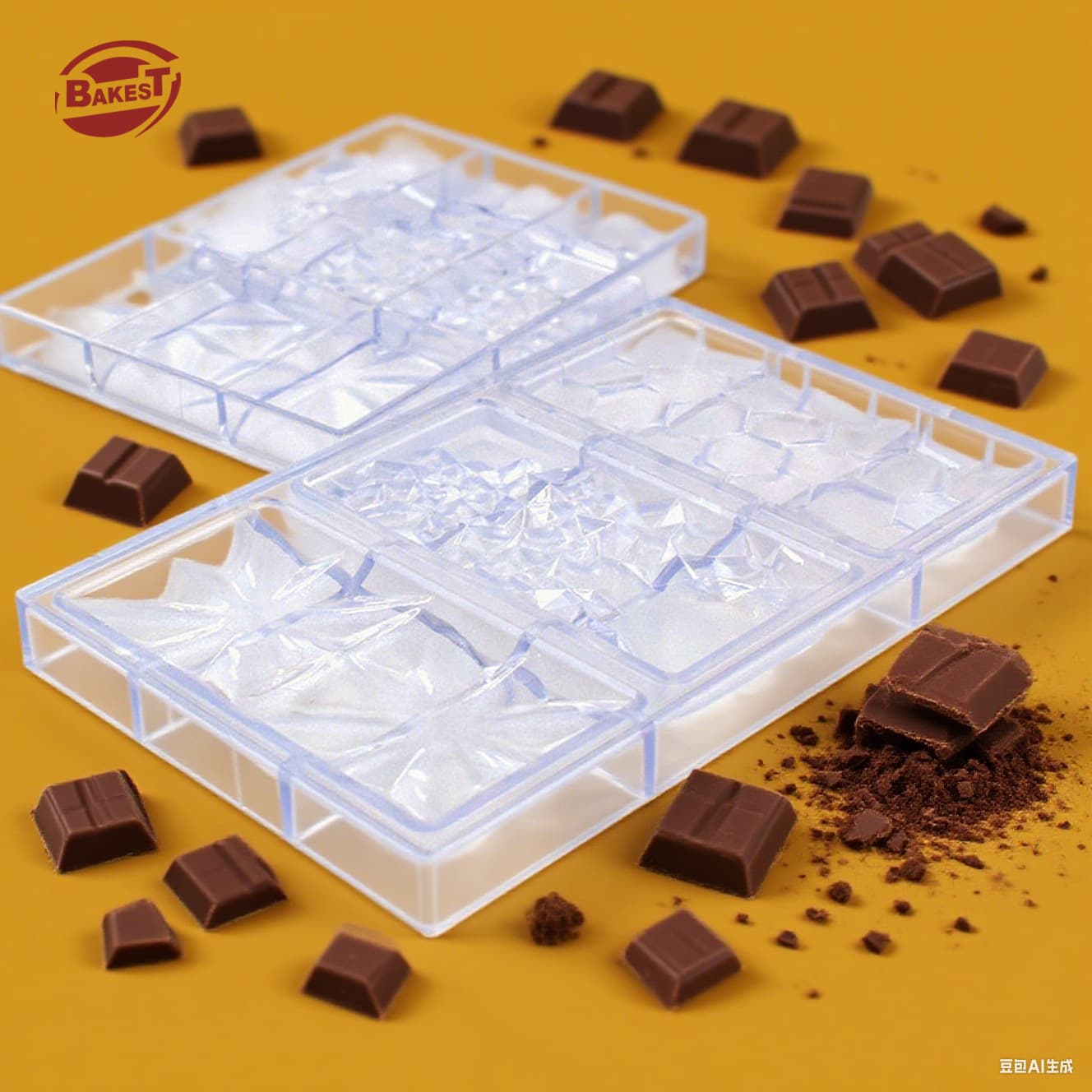 Popular Dubai Chocolate Mold PC Hard Plastic Pattern Mold Baking Kitchen Handmade Candy DIY Tools Wholesale