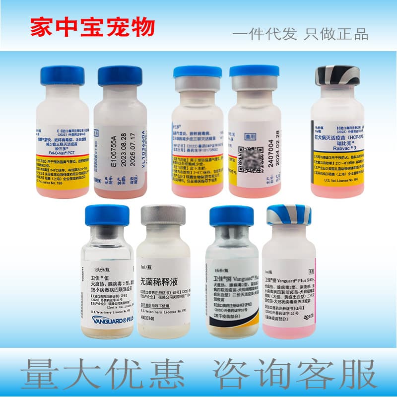 Pfizer Feline Triple, Vanguard 5, Vanguard 8, Rabies Vaccine, Pet Dog and Cat Vaccine, Zoetis Imported