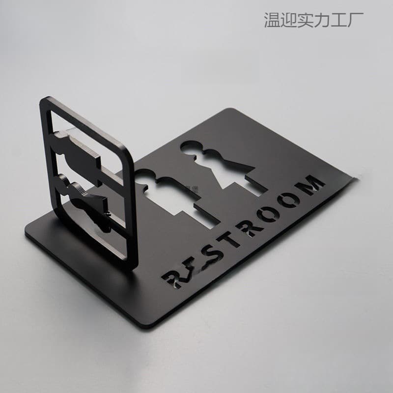 Creative restroom signs for men's and women's toilets, bathroom, shower room indicator plates and notice boards with side mounting