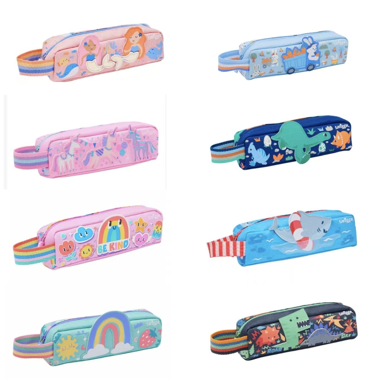 Australia Smiggle Small Single-Layer Handheld Pencil Case, Elementary School Student Stationery Bag, Zipper Silent Multifunctional Pencil Pouch