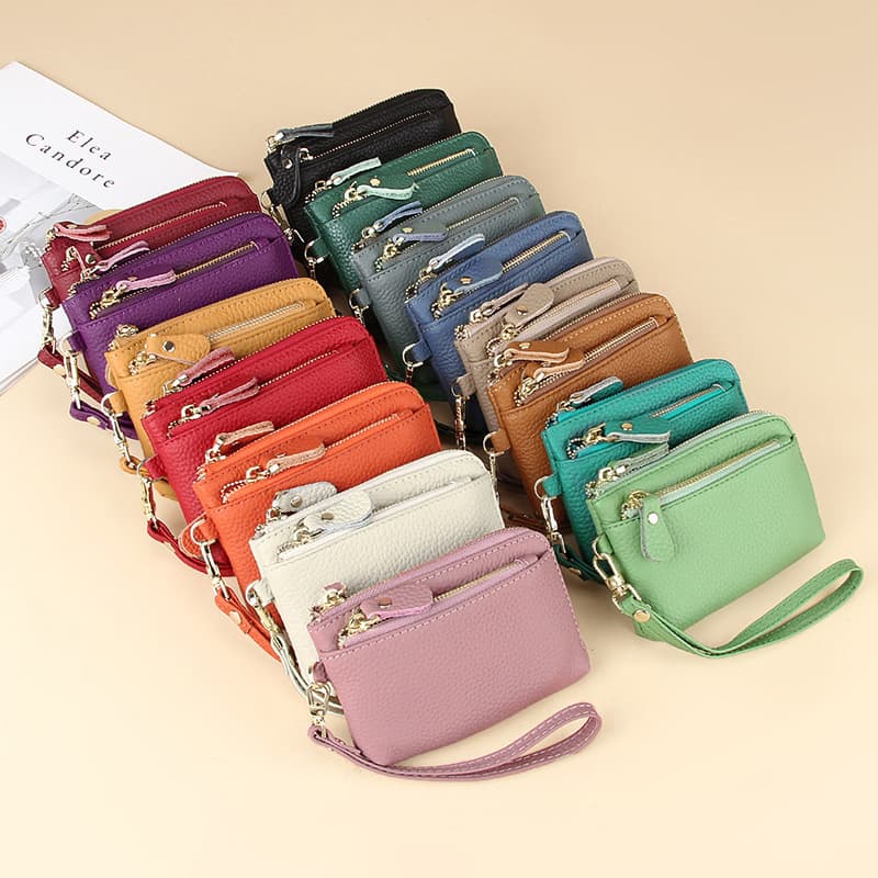 Vintage Leather Coin Purse Handmade Craftsmanship Zipper Closure Compact Size Durable Material For Daily Use